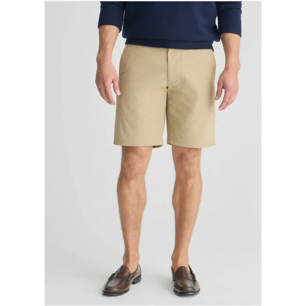 J. CREW Men's 9" Tech Shorts Sz 38 Tan Stretch Performance Water Resistant Golf